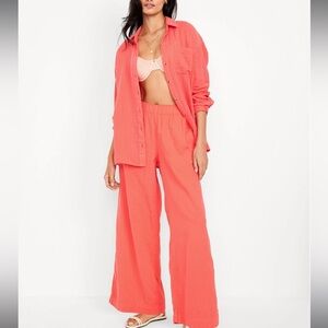 NWT Old Navy Crinkle Gauze Super Wide Leg Pants